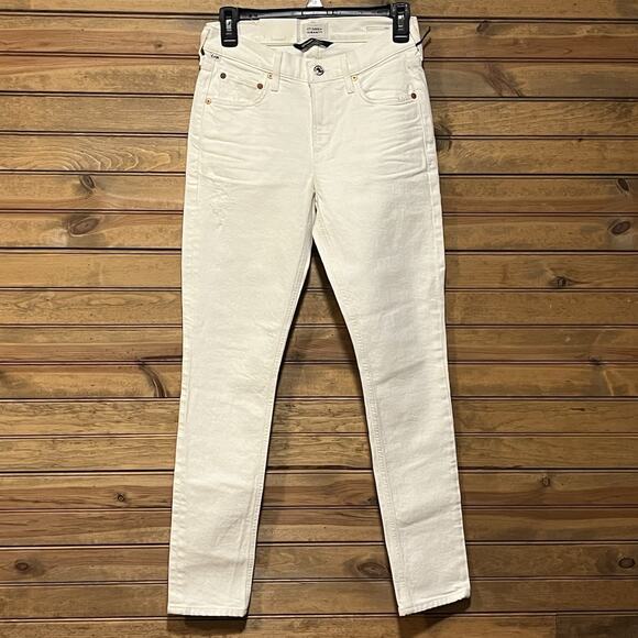 Citizens Of Humanity Inga Low Rise Slim Women’s Jeans White Size 24 NWT Sz Flaw - Picture 1 of 14